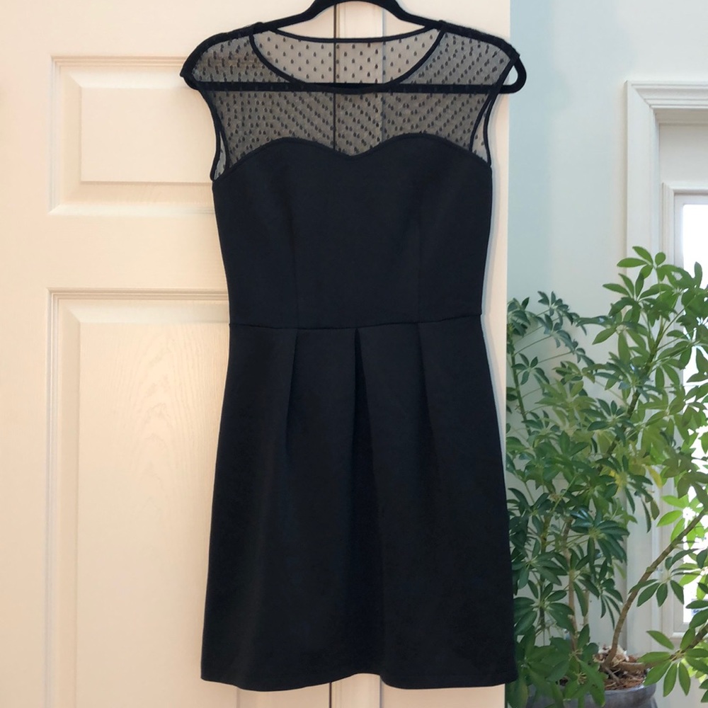 Polka Dot Black Mesh Dress